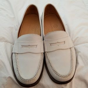 Suede loafers.